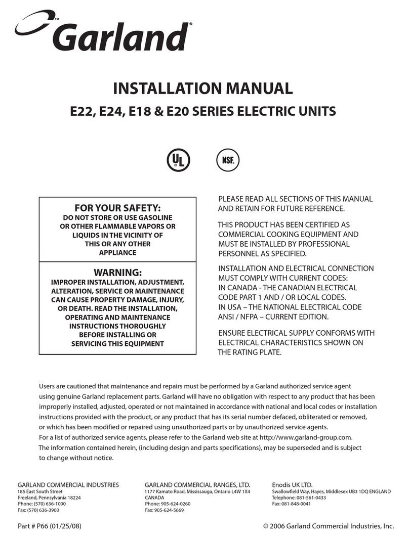 Garland E22 series installation manual