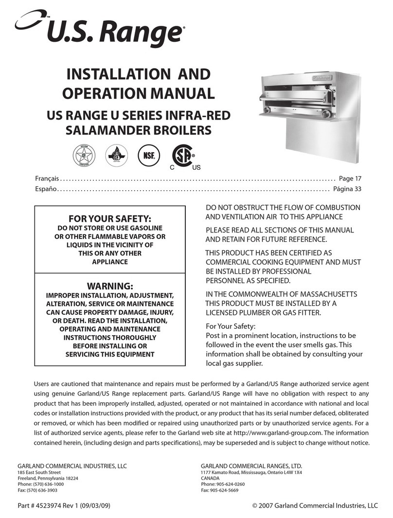 U.S. Range U.S. Range U SERIES Installation and operation manual