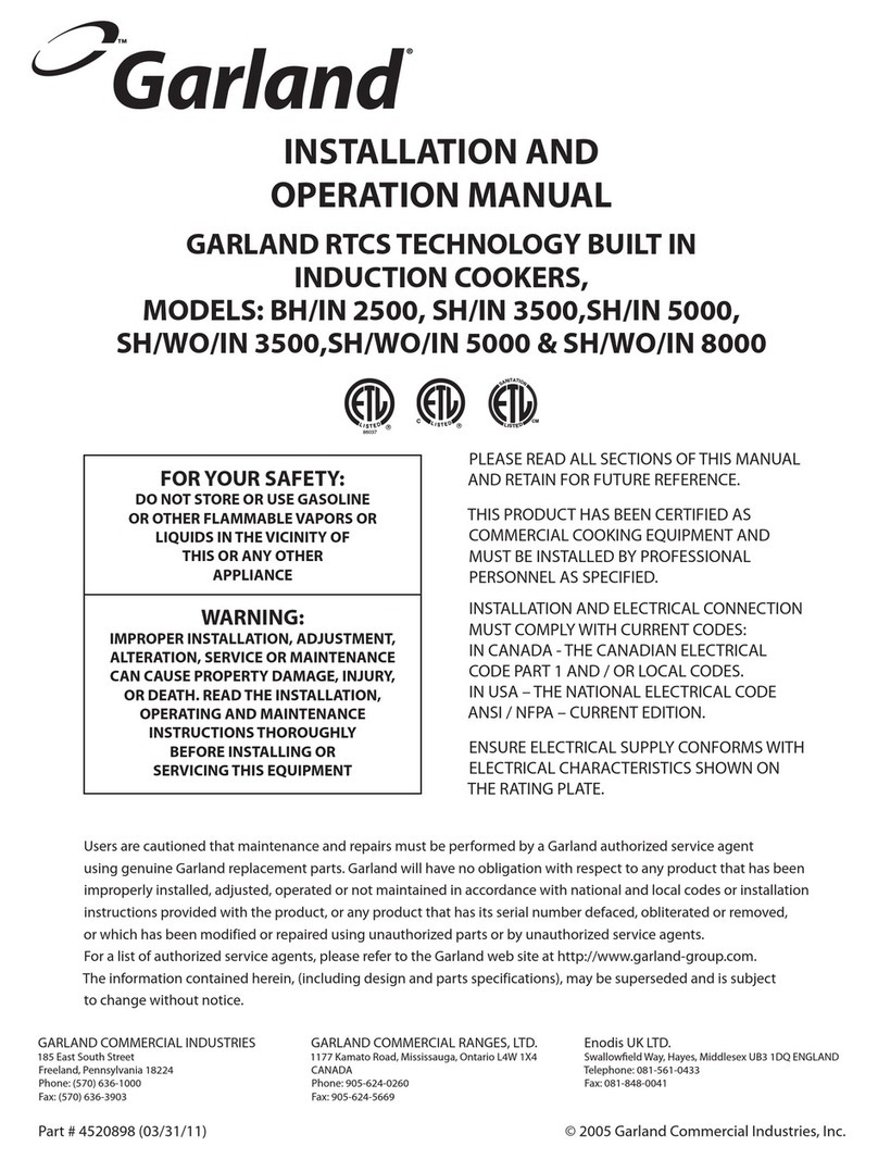 Garland SH/IN 5000 Installation and operation manual
