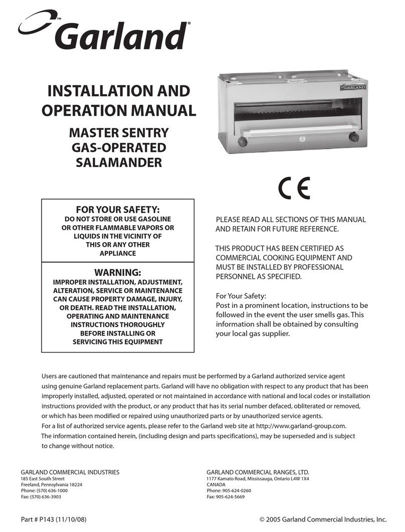 Garland MSTSR16-280 Installation and operation manual