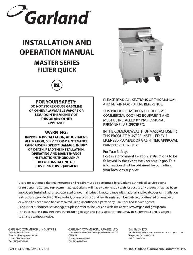 Garland Master Series Installation and operation manual Garland Master Series Installation and operation manual
