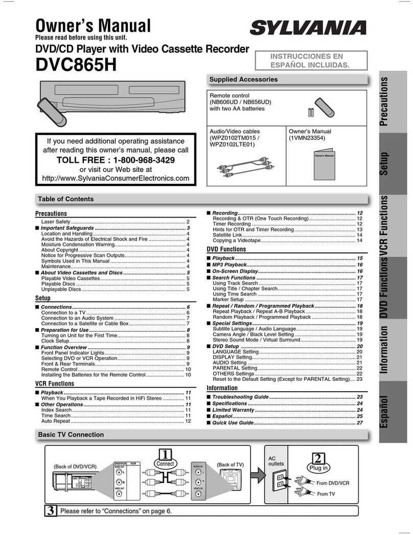 Sylvania Sylvania DVC865H owner's manual