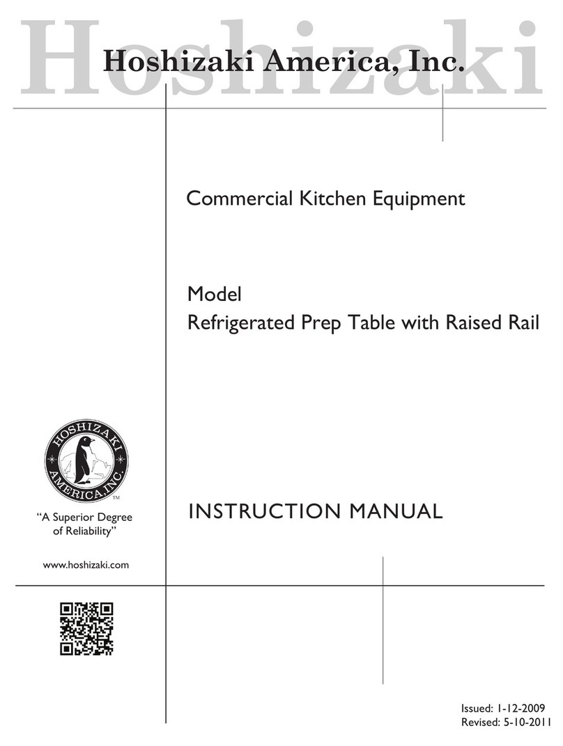 Hoshizaki Refrigerated Prep Table with Raised Rail instruction manual Hoshizaki Refrigerated Prep Table with Raised Rail instruction manual
