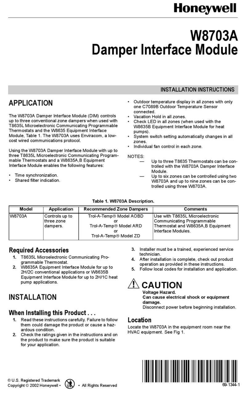 Honeywell W8703A User manual