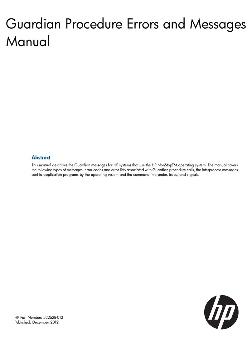 HP Guardian Errors User manual