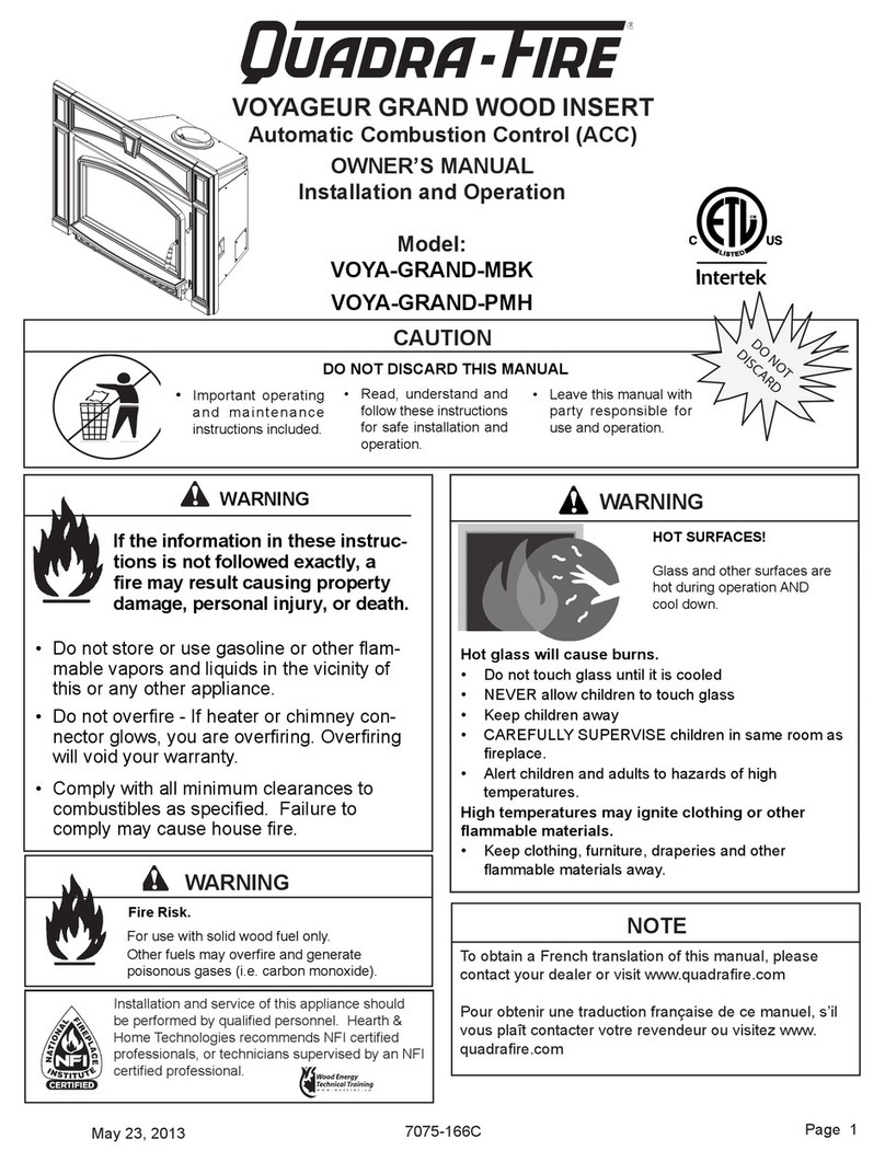Quadra-Fire VOYA-GRAND-MBK owner's manual