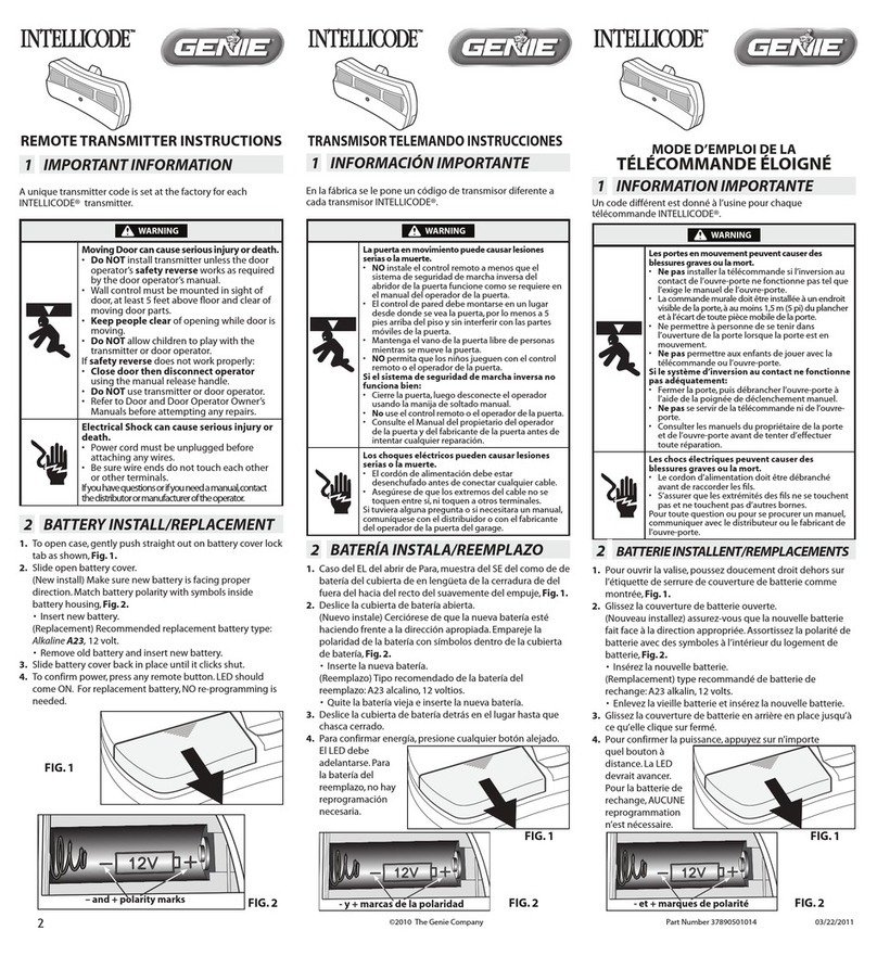 Genie Intellicode User manual