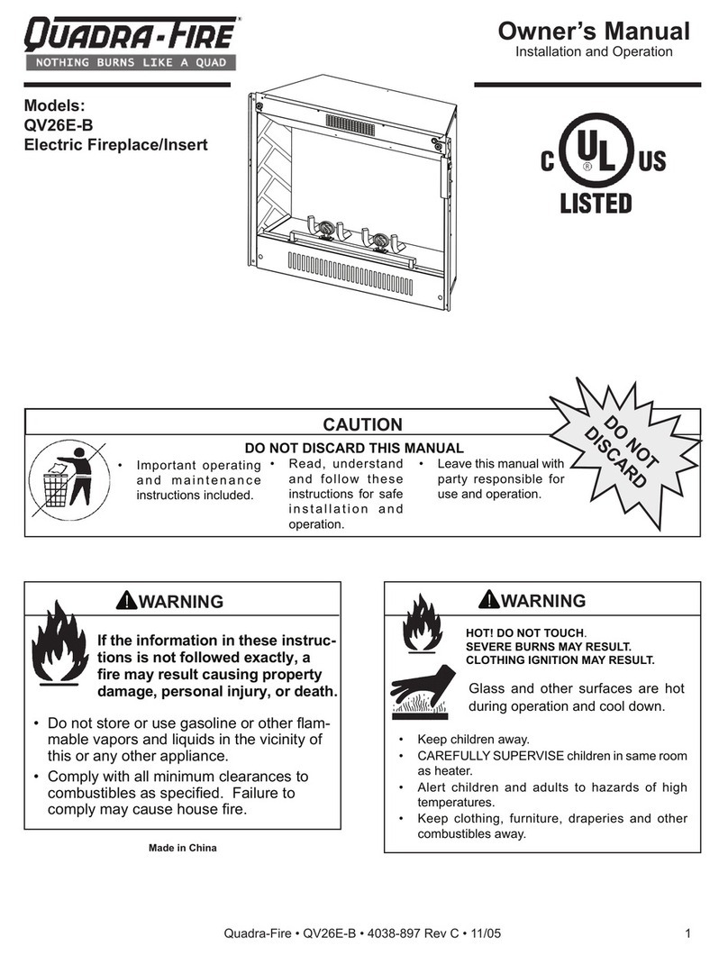 Quadra-Fire QV26E-B owner's manual Quadra-Fire QV26E-B owner's manual