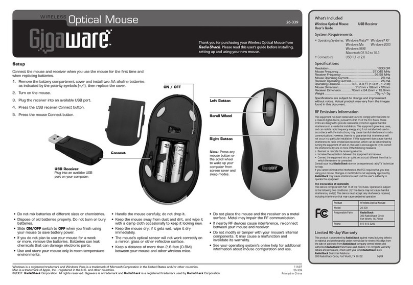 Gigaware GIGAWARE 26-339 user guide