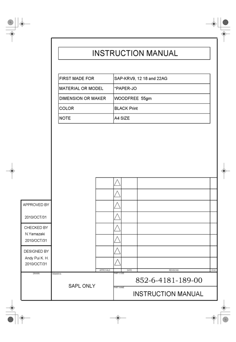Sanyo SAP-KRV9AG User manual Sanyo SAP-KRV9AG User manual