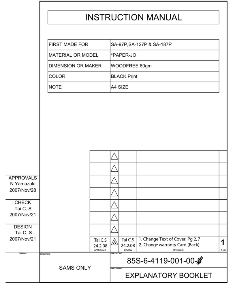 Sanyo SA-97P User manual Sanyo SA-97P User manual