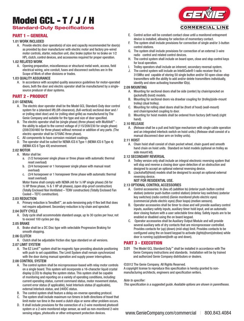 Genie GCL-T User manual