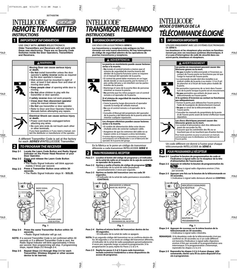 Genie Intellicode User manual Genie Intellicode User manual