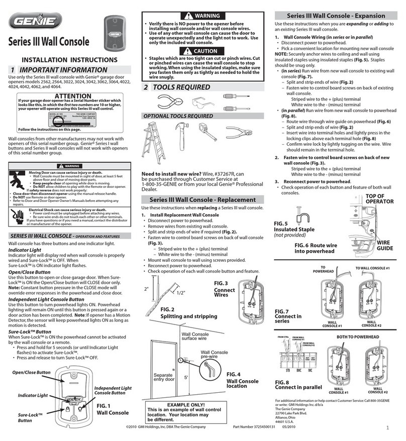 Genie Series III User manual