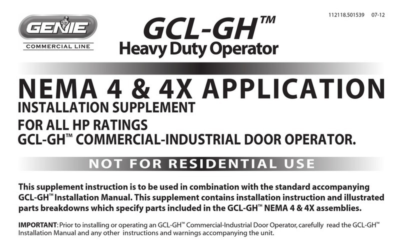 Genie GCL-GH Installation supplement Genie GCL-GH Installation supplement