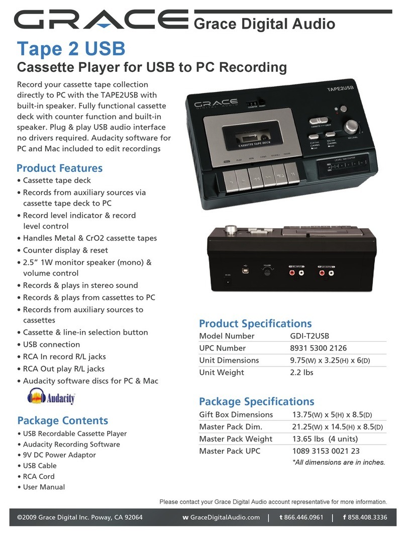 Grace Tape 2 USB GDI-T2USB Specifications