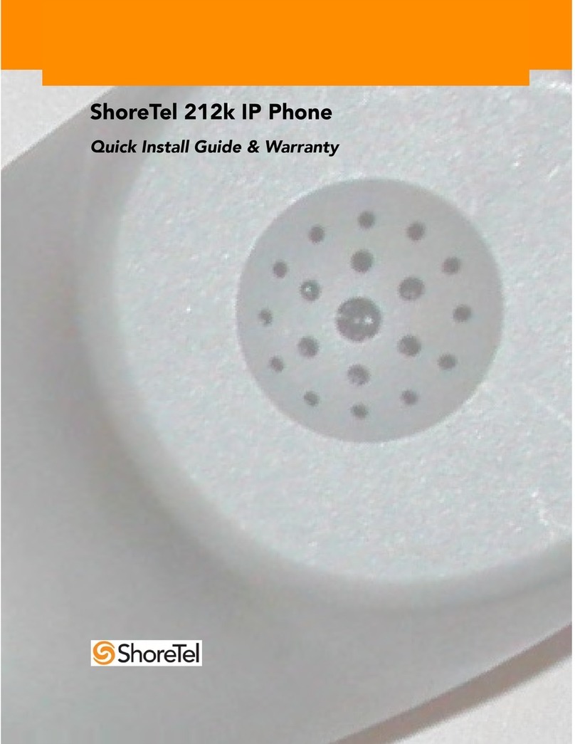 SHORE TEL 212k User manual