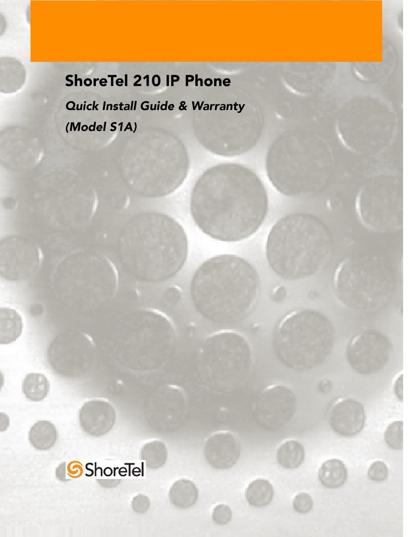 SHORE TEL 210 Quick install guide SHORE TEL 210 Quick install guide