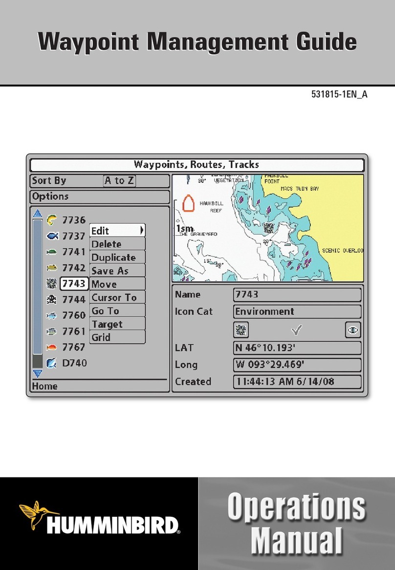 Humminbird waypoint Operation manual