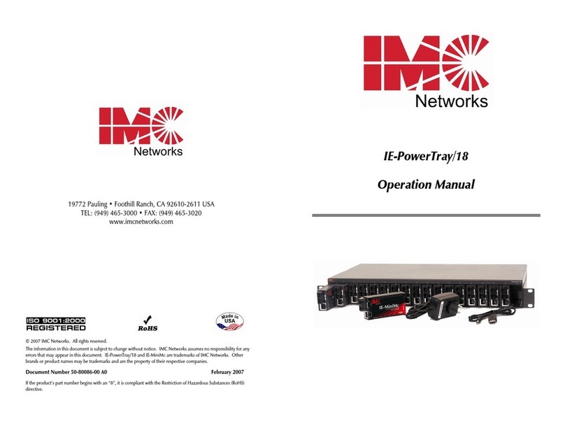 IMC Networks IE-PowerTray/18 Operation manual IMC Networks IE-PowerTray/18 Operation manual