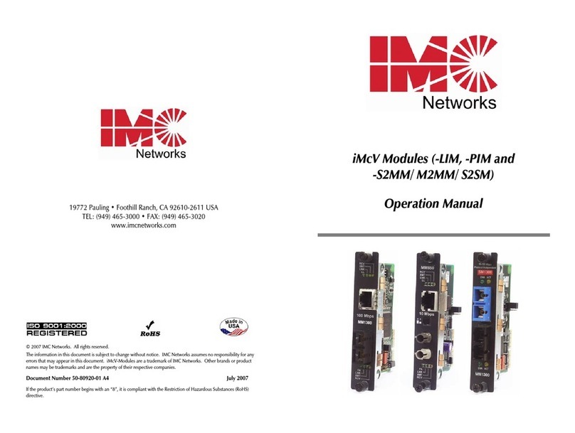 IMC Networks iMcV-LIM Operation manual