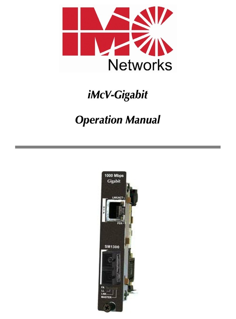 IMC Networks iMcV-Gigabit Operation manual IMC Networks iMcV-Gigabit Operation manual