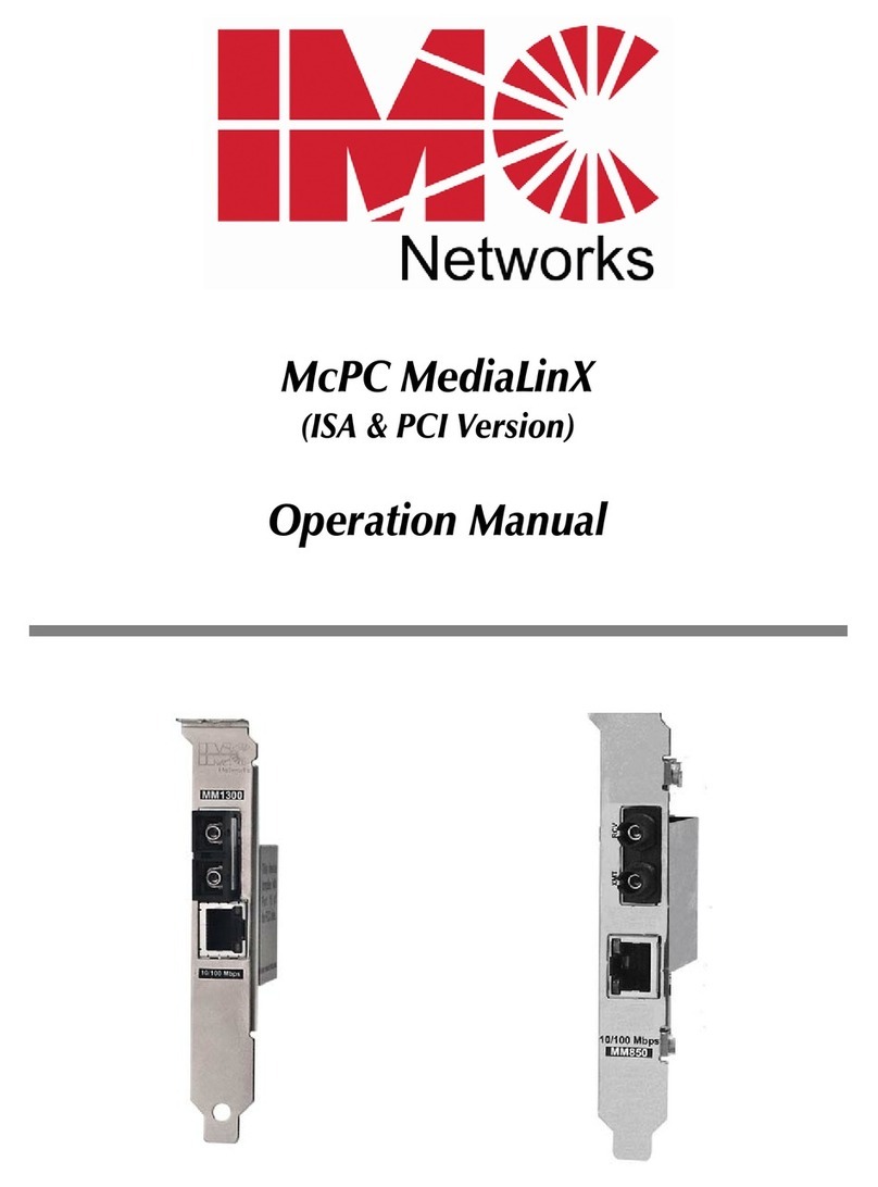 IMC Networks McPC MediaLinX Operation manual