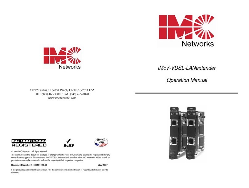 IMC Networks iMcV-VDSL-LANextender Operation manual
