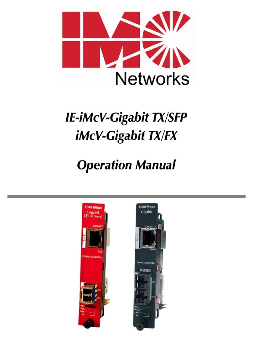 IMC Networks IE-iMcV-Gigabit TX/SFP Operation manual