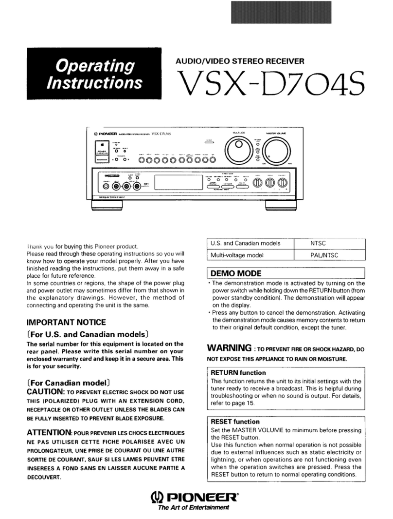 Pioneer VSX-D704S User manual