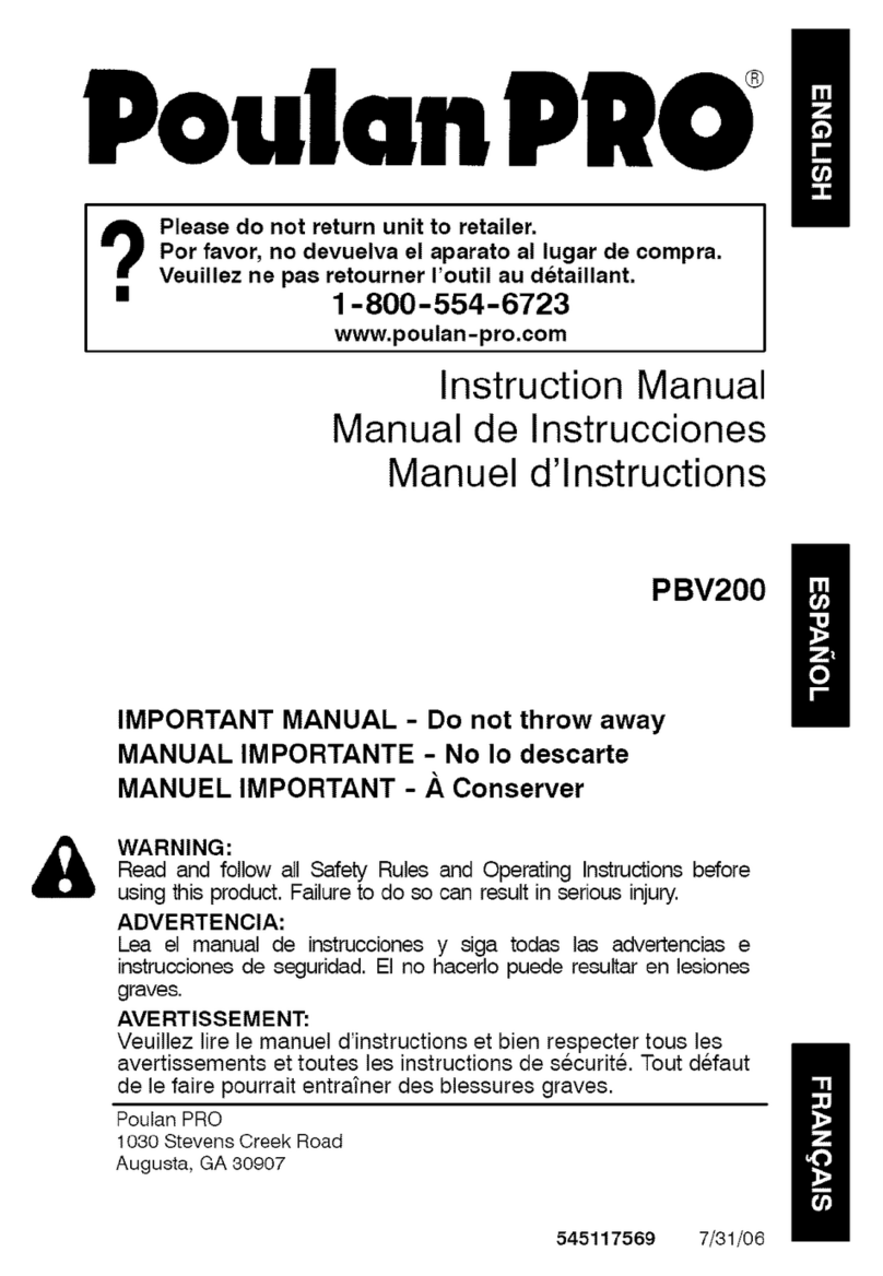Poulan Pro PBV200 instruction manual Poulan Pro PBV200 instruction manual
