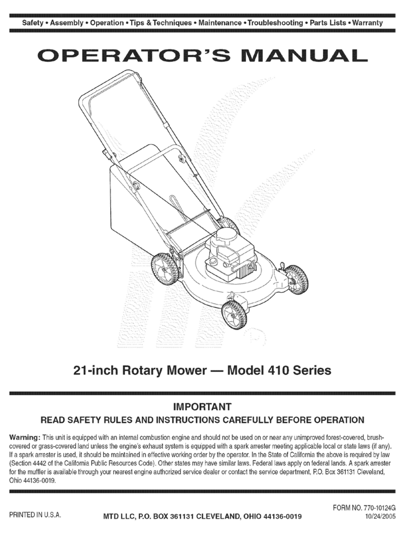 MTD Series 410 User manual
