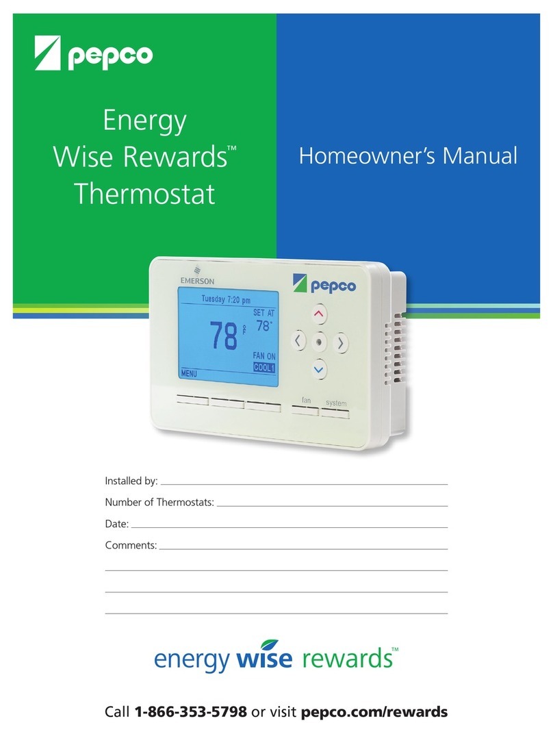 Pepco Energy Wise Rewards Thermostat Homeowner's manual