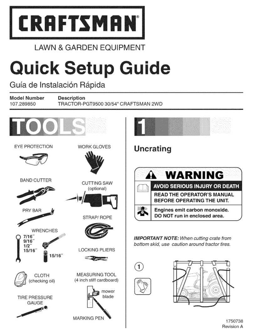 Craftsman 107289850 PGT9500 User manual