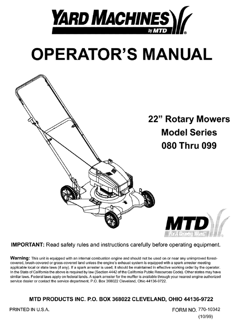 Yard Machines Series 080 User manual