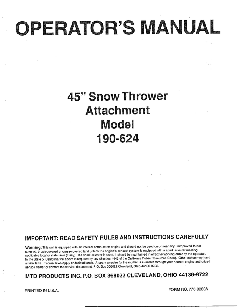 MTD 190 Operator's manual
