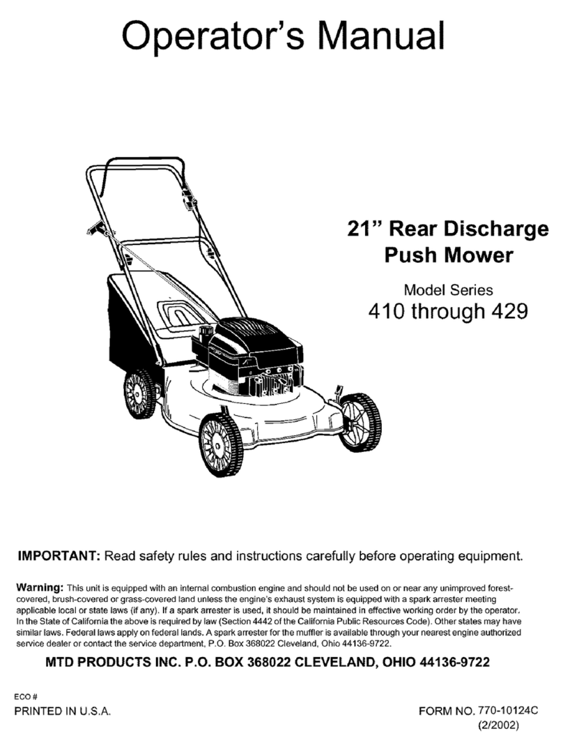 MTD Series 410 User manual
