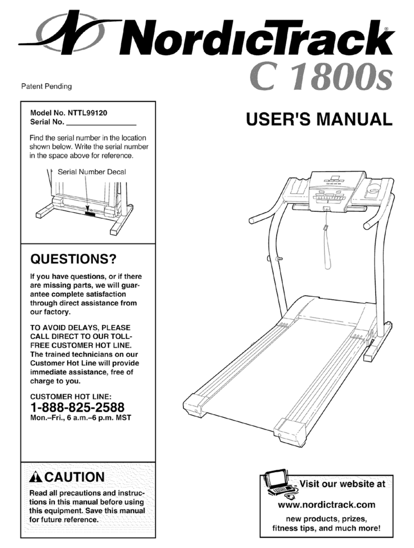 NordicTrack C1800S NTTL99120 User manual