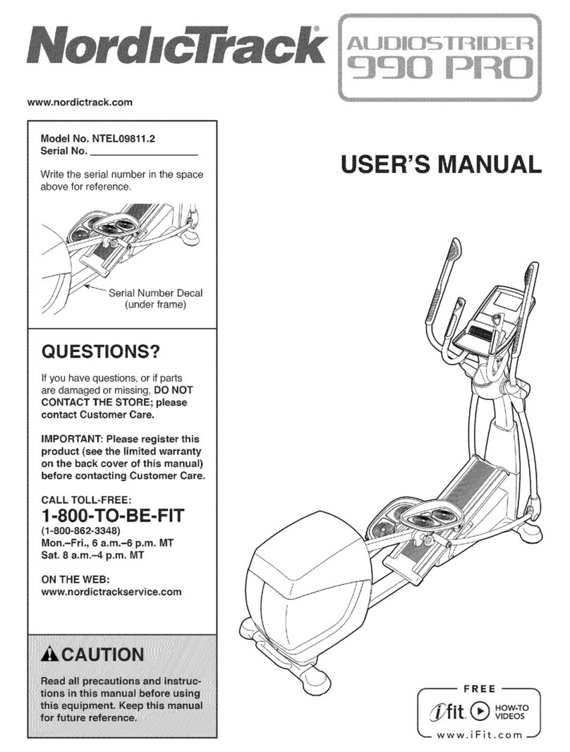 NordicTrack AudioStrider 990 PRO NTEL09811.2 user manual NordicTrack AudioStrider 990 PRO NTEL09811.2 user manual