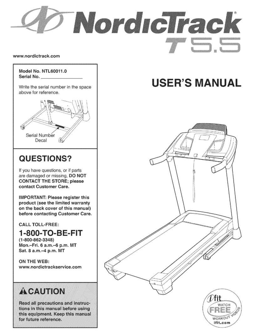 NordicTrack T5.5 NTL60011.0 user manual