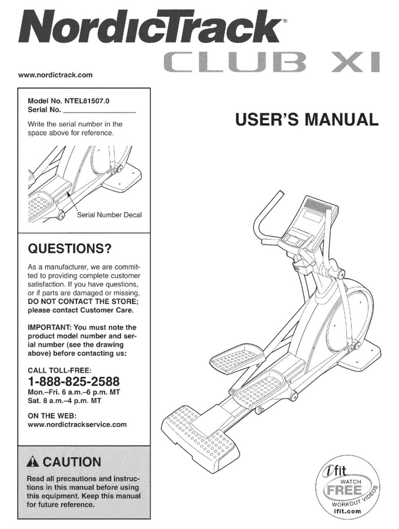 NordicTrack CLUB XI NTEL81507.0 User manual