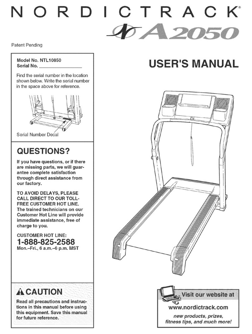 NordicTrack A2050 NTL10850 User manual