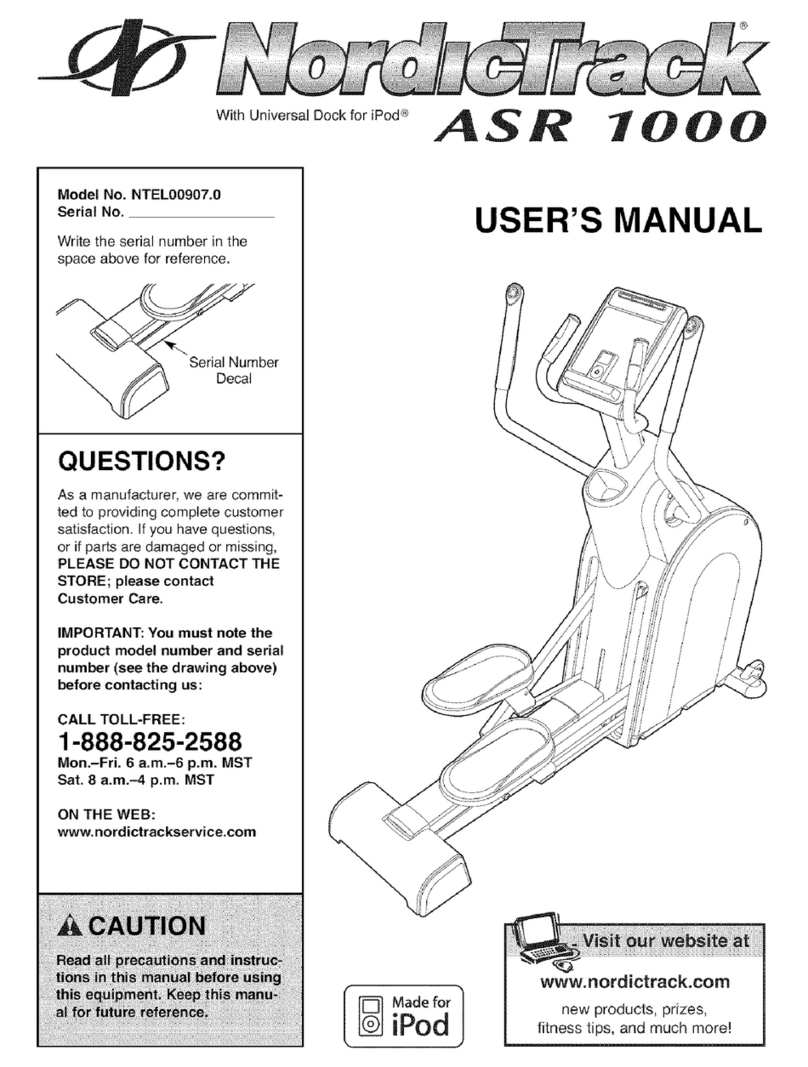 NordicTrack ASR 1000 NTEL00907.0 User manual NordicTrack ASR 1000 NTEL00907.0 User manual