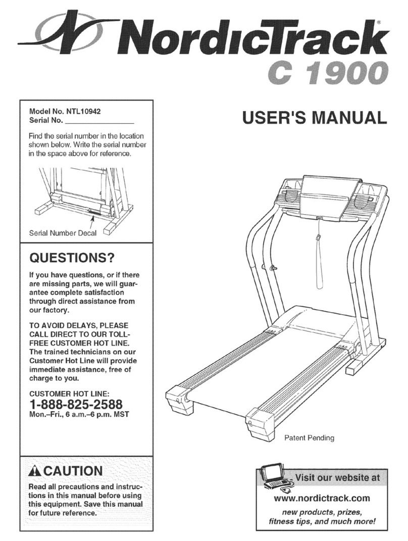 NordicTrack C1900 831294072 user manual
