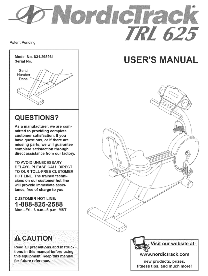 NordicTrack Trl625 user manual