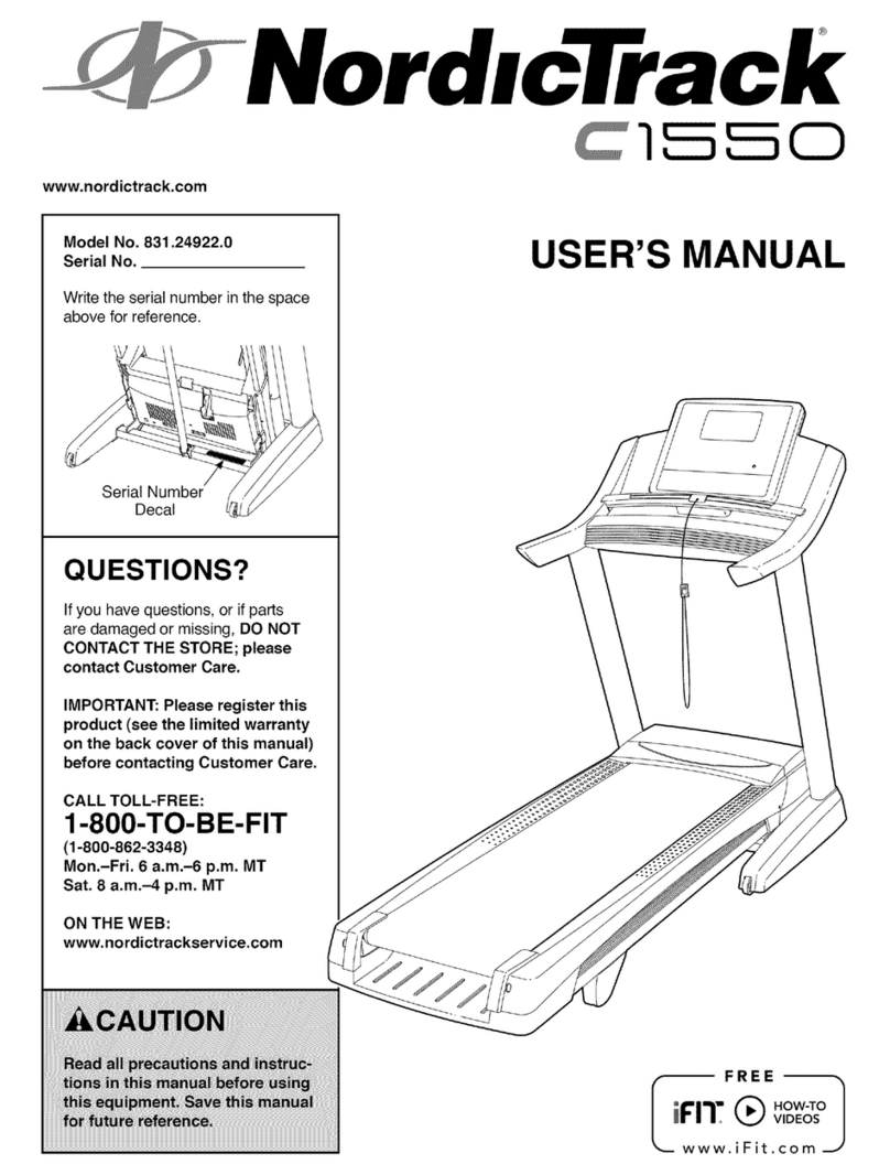 NordicTrack C1550 831.24922.0 user manual