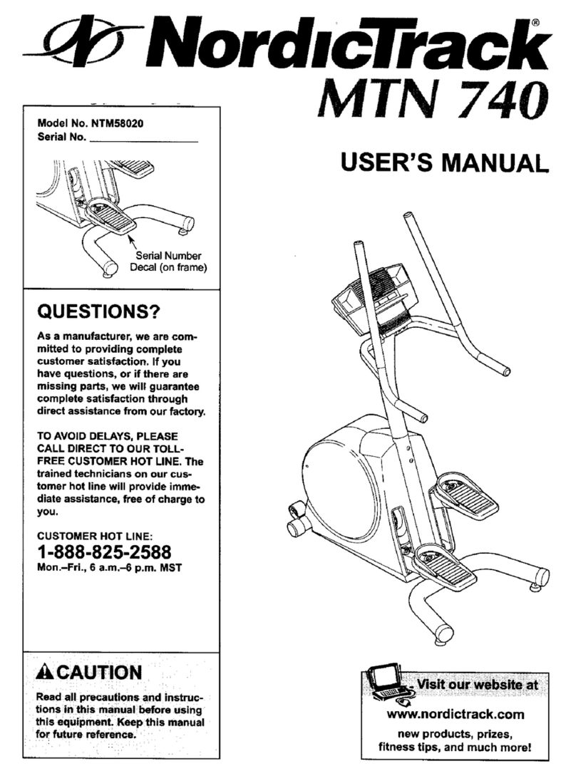 NordicTrack MTN 740 NTM58020 user manual