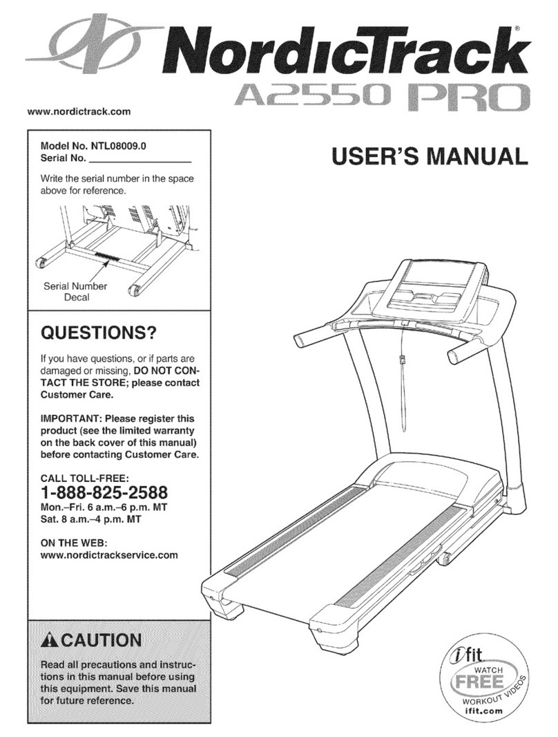 NordicTrack A2550 PRO NTL08009.0 User manual