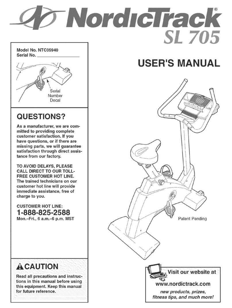 NordicTrack SL 705 NTC05940 User manual