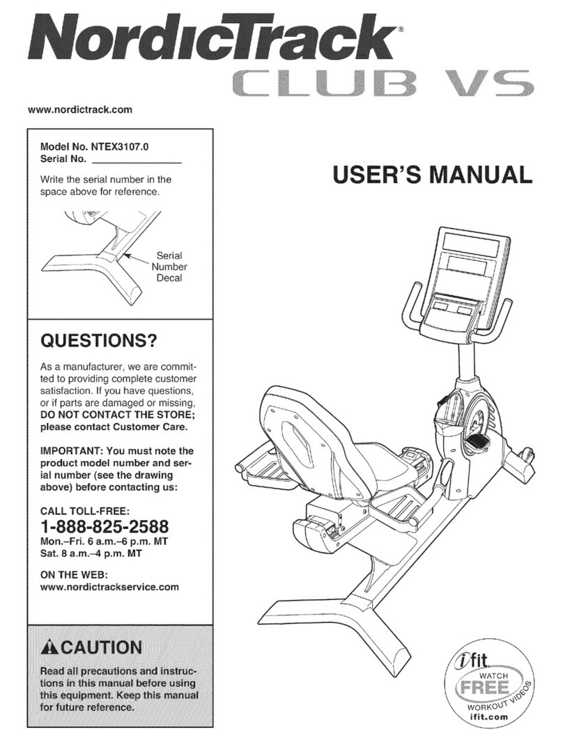 NordicTrack Club VS NTEX3107.0 user manual